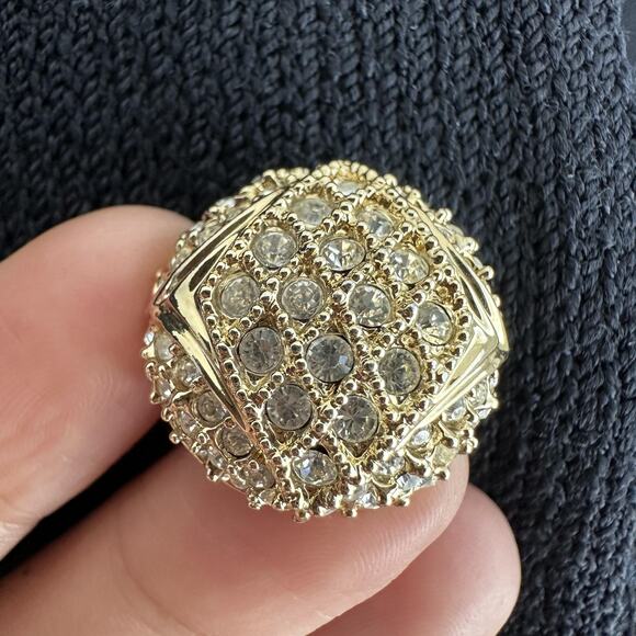 St John Evening Blazer 10 Black Santana Knit Rhinestone Tuxedo Jacket Elegant - Picture 6 of 10